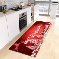 Christmas Kitchen Floor Mat Home Entrance Doormat Decor Bathroom Anti-Slip Foot Pad