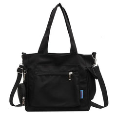 Simplicity Oxford Canvas Composite Shoulder Bag Solid Color Versatile Lazy Style