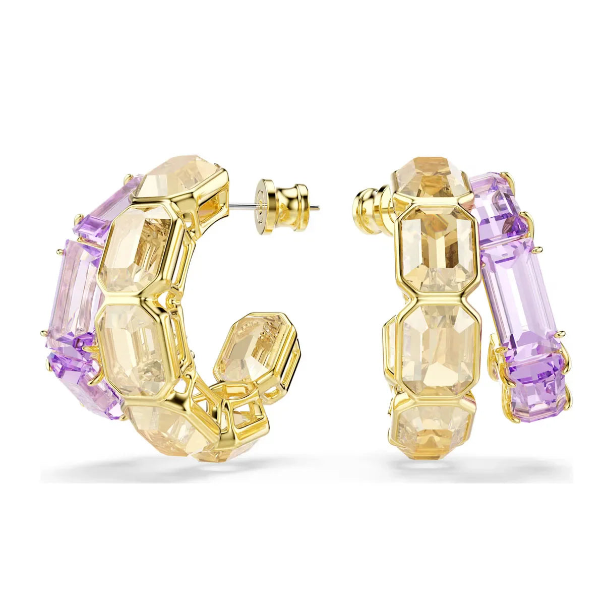 Original 2025 New Trend Anniversary Jewelry Set Charm Luxury Gold Purple Water Drop Crystal Fashion Women NecklaRce ing Earrings