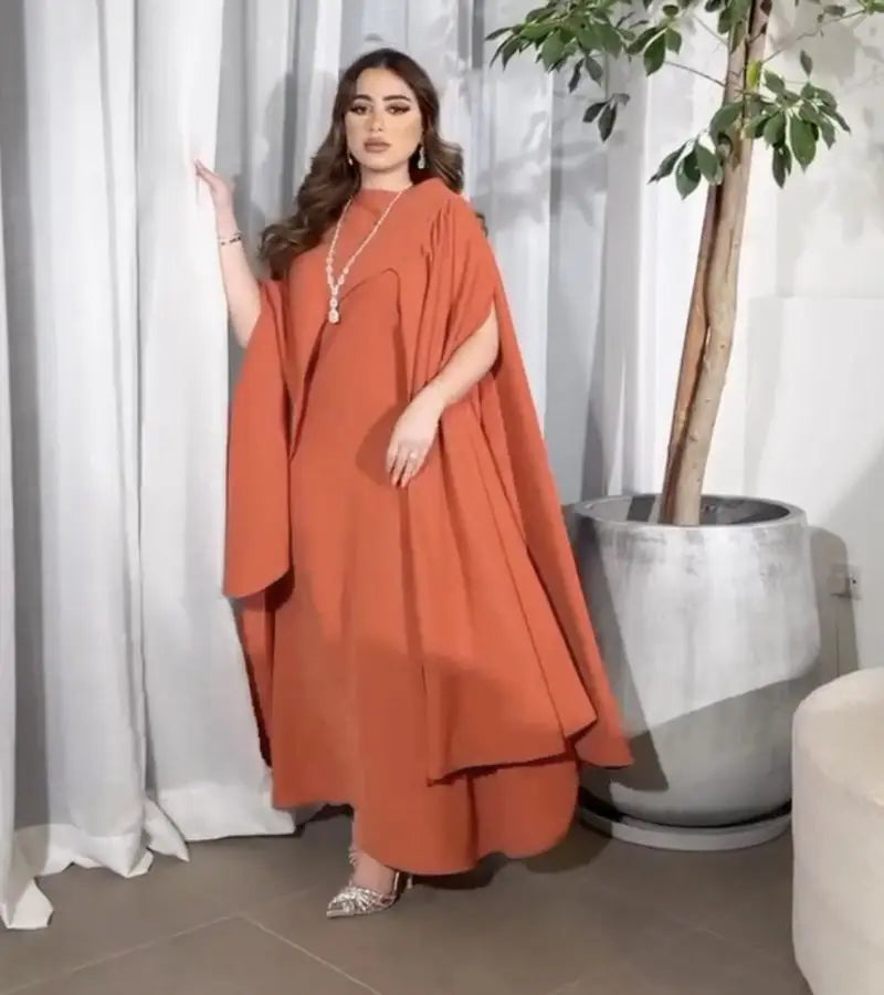 Evening Dresses O-Neck Straight Long Sleeved Ankle-Length of Formal Dress Women