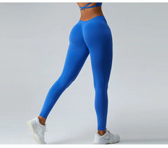 V Back Sport Leggings Female Train Gym Pants Woman Running Workout Leggings