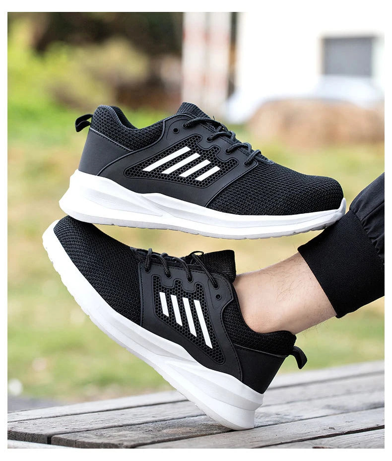 Fashion Safety Shoes Men Steel Toe Sneakers Puncture Proof Breathable Work Boots Man Comfy Work Shoes slip and oil resistant