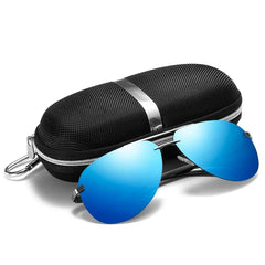Men Sunglasses Classic Driving Sun Glasses Metal Frame Mirror Lens