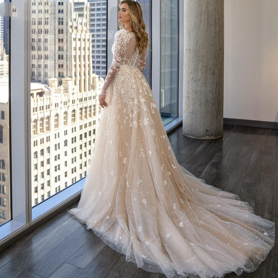 White Bridesmaid Dresses: Wedding Dresses Detachable 2 In 1 Lace Appliques