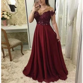 Homecoming Dresses: Plus Size Long Evening Party Gowns Chiffon Lace Prom Dress