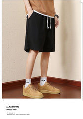 Men's Bermuda Shorts Loose Straight Barrel Beach Shorts Fashion Knitted