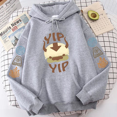 Avatar The Last Airbender Hoodie Men Women Appa YIP Letter Print Long Sleeve