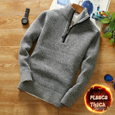 Winter Men's Fleece Thicker Sweater Half Zipper Turtleneck Warm Pullover Quality Male
