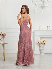 Homecoming Dresses: Unithorse Split Thigh Sequin Cami Women Dress