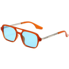 Sunglasses Female Vintage Hollow Leopard Blue Oculos De Sol Woman