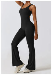 Women Jumpsuits One-Piece Yoga Suit Dance Belly Tightening Fitness Workout Set