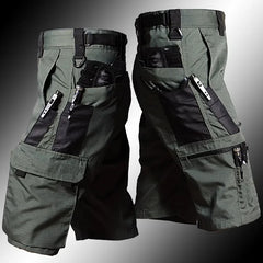 Mens Cargo Shorts Summer Tactical Cropped Trousers Outdoor Waterproof Multi-pocket