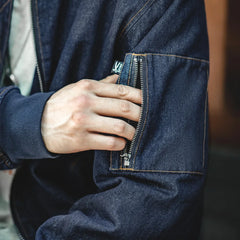 Vintage Denim MA-1 Flight Jacket 8.9oz Baseball Collar Bomber Jackets