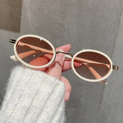 Men Sunglasses Vintage Semi-Metal Women Gradient