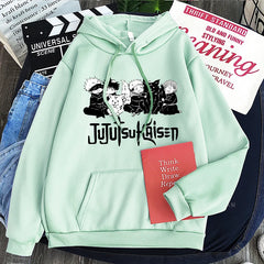 Anime Jujutsu Kaisen Hoodie Kawaii Gojo Satoru Graphic Hoodie Autumn Winter Plus Size