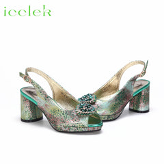Matching Shoes and Bags: Peep Toe Snake pattern Special Design Ladies Party Shoes