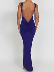 Maxi Dress Women Spaghetti Strap Sleeveless Bodycon Long Dress