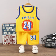 Children's Sets Summer Children Sleeveless T-shirt Shorts Set Quick-drying Outdoor Tank Top Shorts Sets Boys Sport Basketball Tr