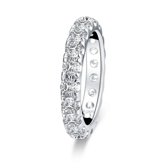 4.0mm Moissanite Diamond Ring 925 Sterling Silver Classic Wedding Ring Single Head Ring Women's Wedding Jewelry Gift
