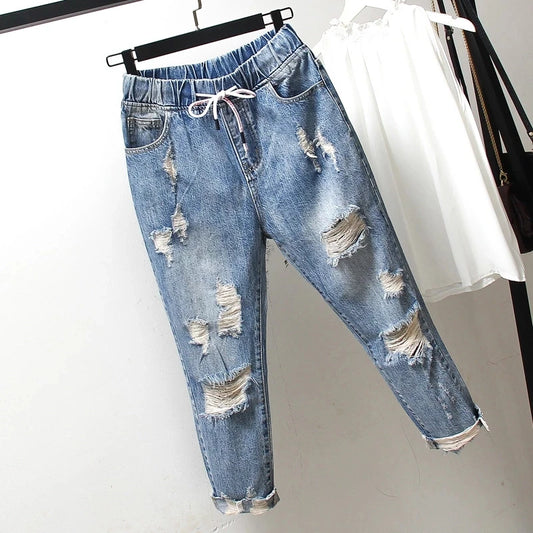 Zomer Ripped Boyfriend Jeans Voor Vrouwen Mode Losse Vintage Hoge Taille Jeans
