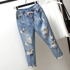 Zomer Ripped Boyfriend Jeans Voor Vrouwen Mode Losse Vintage Hoge Taille Jeans