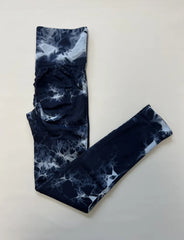 Women Tie Dye Gym Leggings Seamless Yoga Pants Scrunch Sports Fitness Tights
