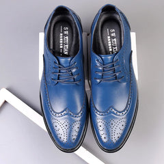 Handcrafted Mens Oxford Shoes Genuine Calfskin Leather Brogue Dress Shoes