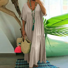 Soft Chic Big Hem Beach Maxi Dress Plus Size Lady Summer Dress Ankle Length