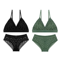 Bra and Panty Set Push Up Seamless Bras Mid Waist Briefs Underwear Sets
