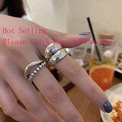 925 Sterling Silver Rings Party Jewelry Vintage Charm Double Layer
