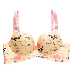 Adorable Girls One Piece Bra No Underwire Push Up Small Busts Design Breathable