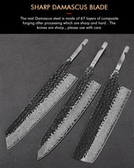 1-7 Pieces Japanese Chef Knives Blank Blade DIY Damascus Steel VG10