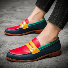 Men Formal Classic Smile Designer Leather Shoes Fashion Solid Color Loafers