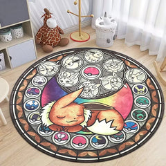 Pokemon Cartoon HD Printed Round Carpet Dropshipping Rug for Living Room Area Rug