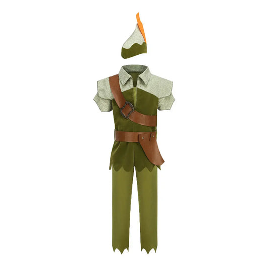 Peter Pan Cosplay Costume Halloween Children's Party Green Elf Clothes Christmas Children Gift Stage Play Performance Costume