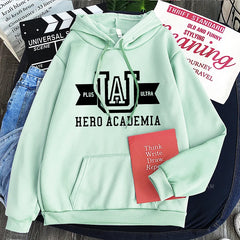 Anime Hoodies Simple Men Plus Size Streetwear Casual Warm Kangaroo Pocket