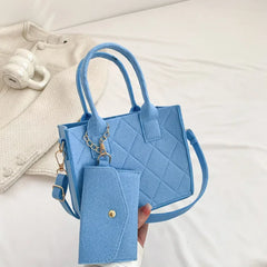 Zipper Messenger Bag Solid Color Felt Women Shoulder Bag Luxury Designer