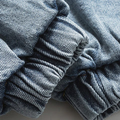 Japan Style Stand Collar Men Letters Printed Retro Denim Jacket