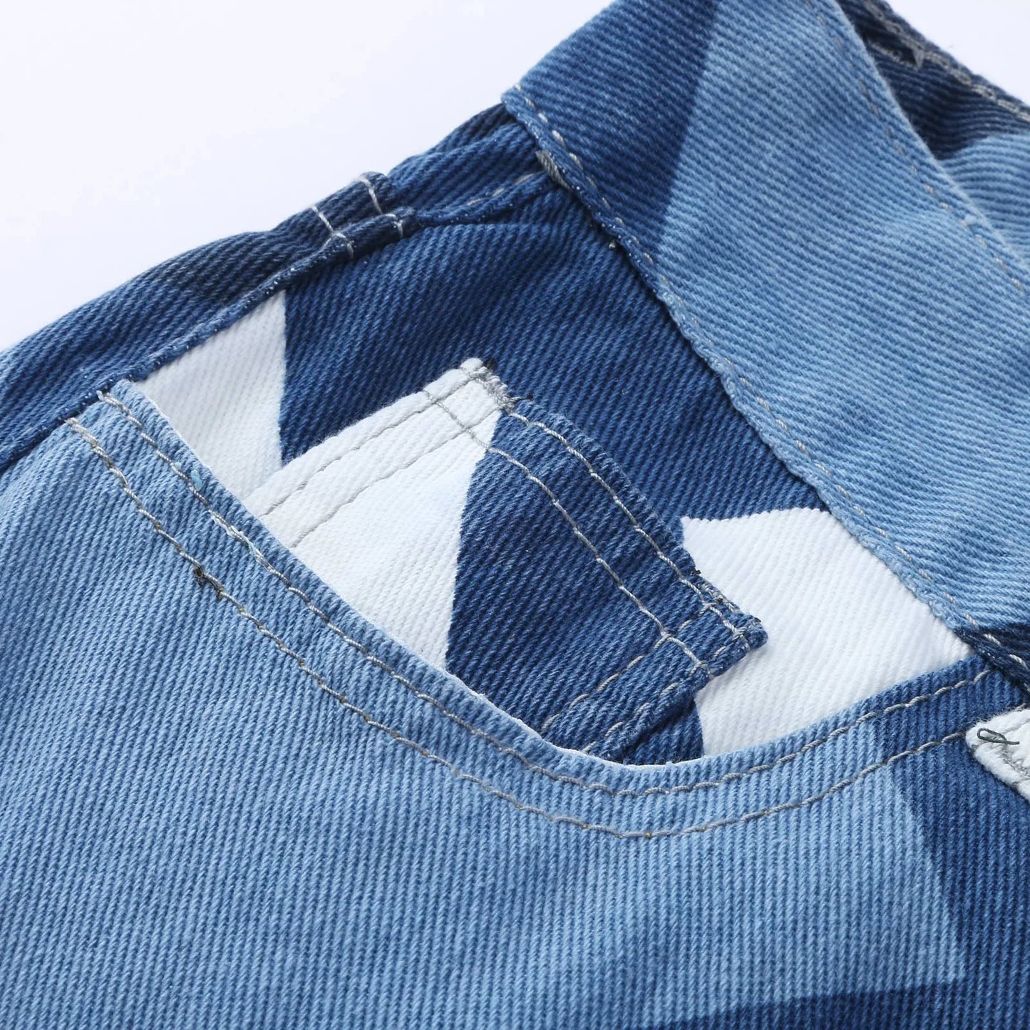 Womens Cargo Baggy Blue Jeans Zip Loose Pants Trousers Pockets Pants