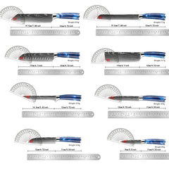 1-8 Piece Kitchen Knife Set, Blue Resin Handle for Chef Knife, Paring Knife