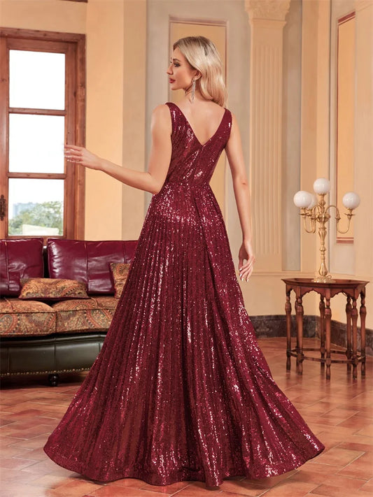 Homecoming Dresses: V Neck Long Sleeves Formal Evening Dress Women