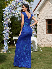 Evening Dresses: Women Long Mermaid Formal Deep V-neck Prom Wedding Party