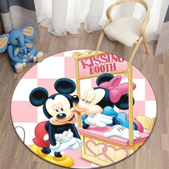 Minnie Mickey Mouse,beauty Cartoon HD Printed Round Carpet, Bedroom, Balcony