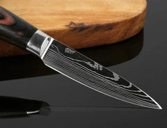 Professional Damascus Kitchen Knives Japanese Santoku Cleaver Slicing Knife Stainless