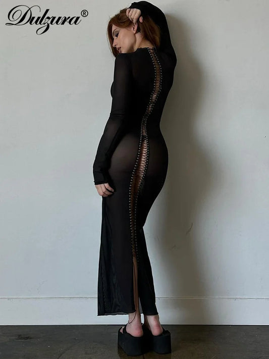 Formal attire Dresses: Lace-Up Straps Edible Tree Fungus Maxi Dress