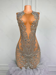 Homecoming Dresses: Prom Dress African Black Girls Luxury Crystal Rhinestones
