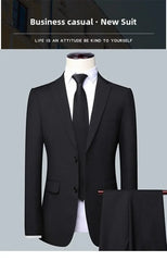 Business Suits For Men Western-style Casual Clothes Blazers Vest Pants 2-piece Set