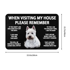 West Highland White Terrier Dog Floor Door Kitchen Bath Mat Anti-Slip Outdoor Westie