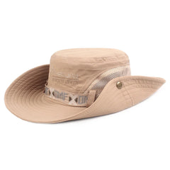 Men Bucket Hat Outdoor UV Protection Wide Brim Panama Safari Hunting Hiking Hat