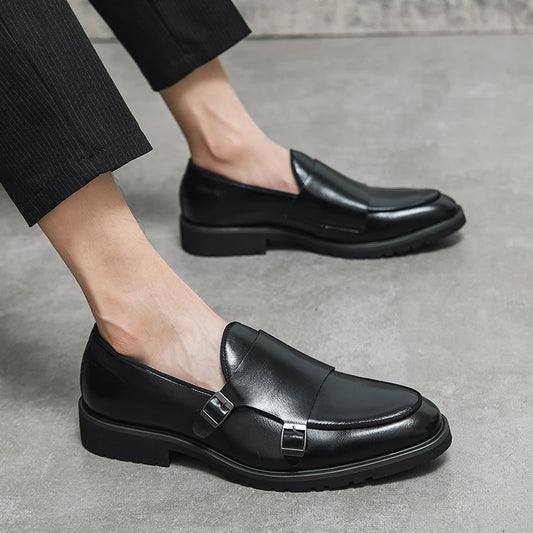 Men Fashion Formal Shoes Handmade Monk Shoes